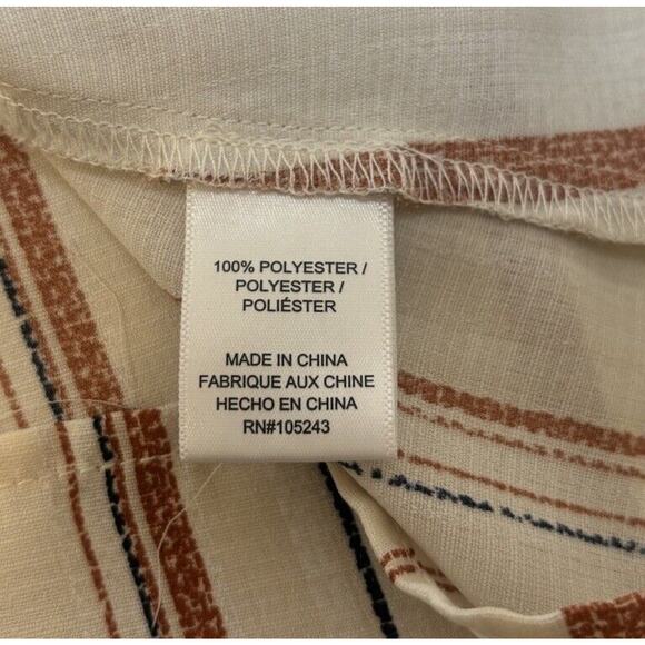 Bobeau Tank Blouse, Beige Striped, Tie Waist,‎ Women's Size Medium (h) - Picture 7 of 7